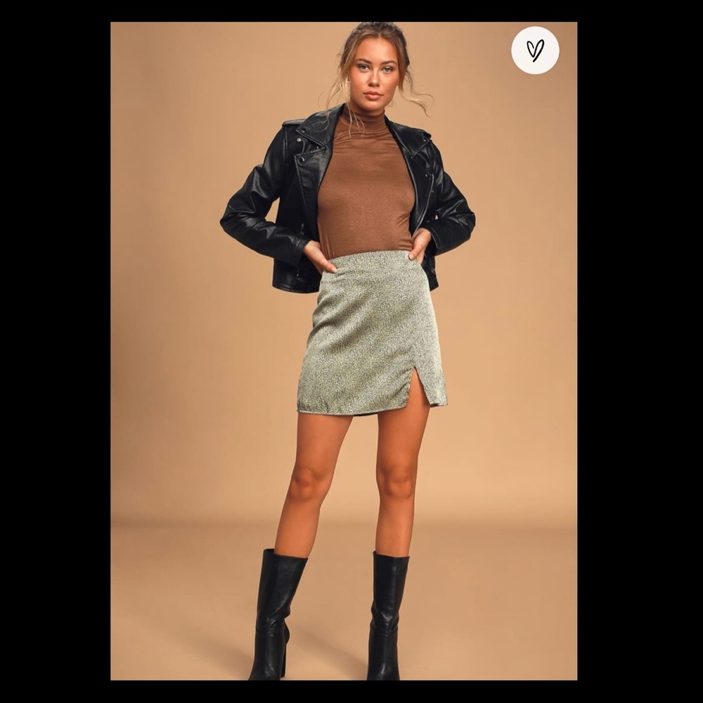 Lulus - Sage The Label Satin Mini Skirt NWT